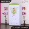 Skříň Happy SZ08 - zelená čarodějka (Barva bílá, Vnitřek skříně šatní tyč)