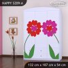 Skříň Happy SZ09 - dva květy (Barva bílá)