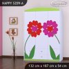 Skříň Happy SZ09 - dva květy (Barva bílá)