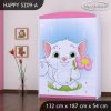 Skříň Happy SZ09 - kočička s květinou (Barva bílá)