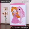 Skříň Happy SZ09 - princezna a jednorožec (Barva bílá)