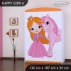 Skříň Happy SZ09 - princezna a jednorožec (Barva bílá)