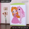 Skříň Happy SZ09 - princezna a jednorožec (Barva bílá)