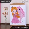 Skříň Happy SZ09 - princezna a jednorožec (Barva bílá)