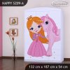 Skříň Happy SZ09 - princezna a jednorožec (Barva bílá)