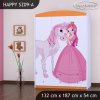 Skříň Happy SZ09 - princezna s koníkem (Barva bílá)