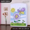 Skříň Happy SZ09 - motýl s květinou (Barva bílá)