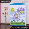 Skříň Happy SZ09 - motýl s květinou (Barva bílá)