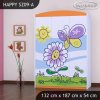 Skříň Happy SZ09 - motýl s květinou (Barva bílá)