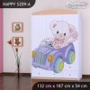Skříň Happy SZ09 - medvídek v autě (Barva bílá)