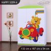 Skříň Happy SZ09 - medvídek v červeném autě (Barva bílá)