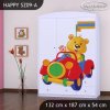 Skříň Happy SZ09 - medvídek v červeném autě (Barva bílá)