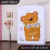 Skříň Happy SZ09 - medvídek s kyticí (Barva bílá)