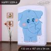 Skříň Happy SZ09 - modrý slon (Barva bílá)