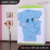 Skříň Happy SZ09 - modrý slon (Barva bílá)