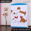 Skříň Happy SZ09 - pejsek a kočička (Barva bílá)