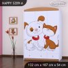 Skříň Happy SZ09 - pejsek a kočička (Barva bílá)