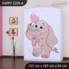 Skříň Happy SZ09 - růžový slon se srdcem (Barva bílá)