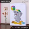 Skříň Happy SZ09 - slon s balónkem (Barva bílá)