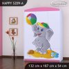 Skříň Happy SZ09 - slon s balónkem (Barva bílá)