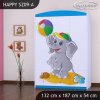 Skříň Happy SZ09 - slon s balónkem (Barva bílá)