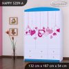 Skříň Happy SZ09 - padající srdce (Barva bílá)