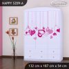 Skříň Happy SZ09 - padající srdce (Barva bílá)