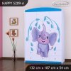 Skříň Happy SZ09 - stříkající sloník (Barva bílá)