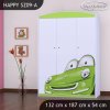 Skříň Happy SZ09 - zelené auto (Barva bílá)