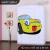 Skříň Happy SZ09 - žluté auto (Barva bílá)