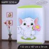Skříň Happy SZ10 - kočička s květinou (Barva bílá)