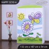 Skříň Happy SZ10 - motýl s květinou (Barva bílá)