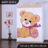 Skříň Happy SZ10 - medvídek s mašlí (Barva bílá)