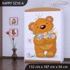 Skříň Happy SZ10 - medvídek s kyticí (Barva bílá)