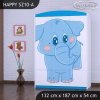 Skříň Happy SZ10 - modrý slon (Barva bílá)