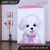 Skříň Happy SZ10 - pejsek s mašlí (Barva bílá)