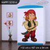 Skříň Happy SZ10 - pirát (Barva bílá)