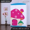 Skříň Happy SZ10 - růžový hříbek (Barva bílá)