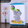 Skříň Happy SZ10 - slon s balónkem (Barva bílá)