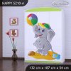 Skříň Happy SZ10 - slon s balónkem (Barva bílá)