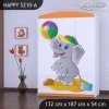 Skříň Happy SZ10 - slon s balónkem (Barva bílá)