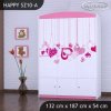 Skříň Happy SZ10 - padající srdce (Barva bílá)