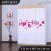 Skříň Happy SZ10 - padající srdce (Barva bílá)