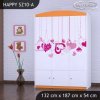 Skříň Happy SZ10 - padající srdce (Barva bílá)