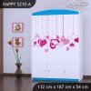 Skříň Happy SZ10 - padající srdce (Barva bílá)