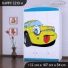 Skříň Happy SZ10 - žlutý auto (Barva bílá)