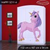 Skříň Happy SZ11 - jednorožec (Barva bílá)