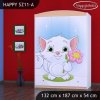 Skříň Happy SZ11 - kočička s květinou (Barva bílá)
