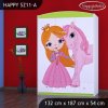 Skříň Happy SZ11 - princezna a jednorožec (Barva bílá)
