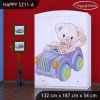 Skříň Happy SZ11 - medvídek v autě (Barva bílá)